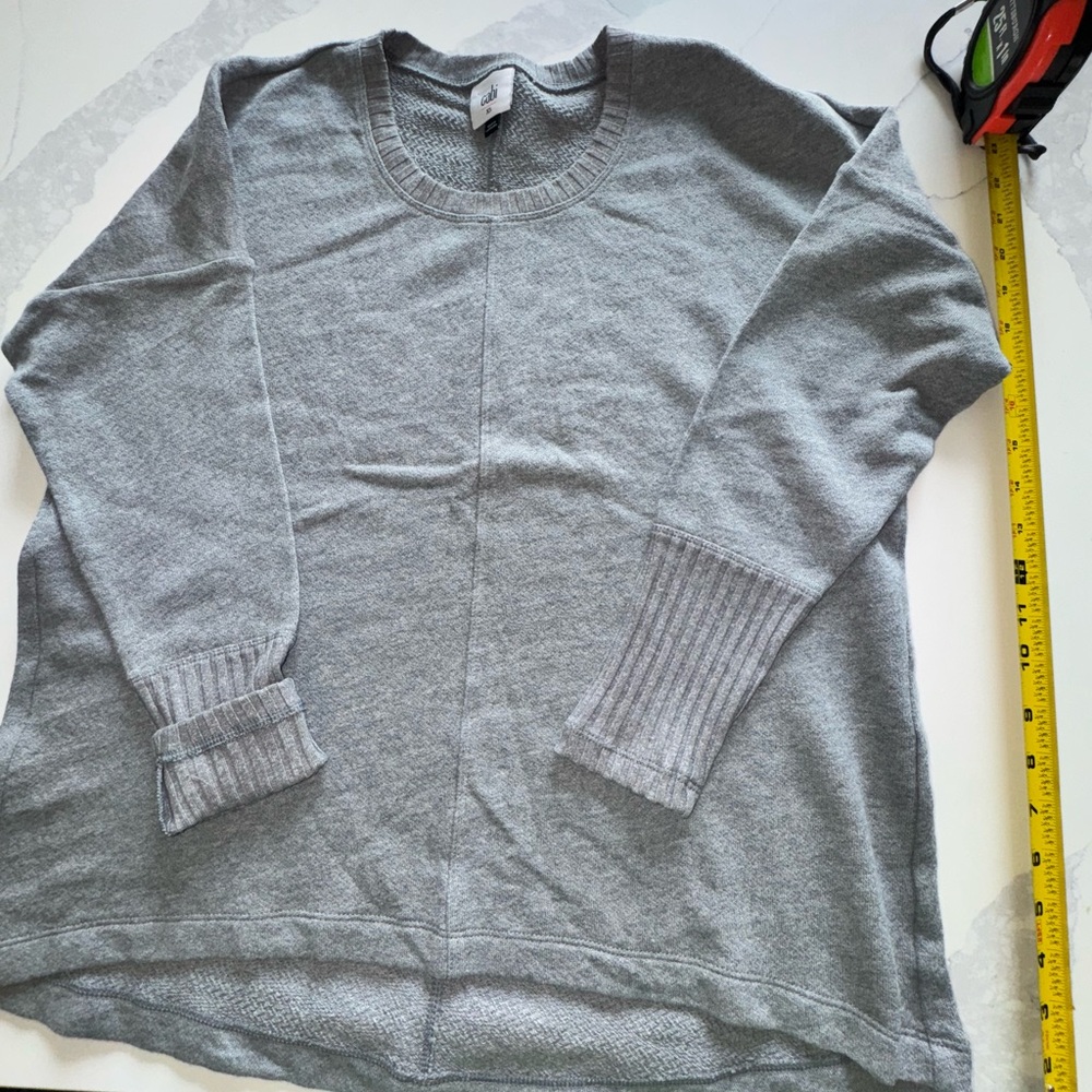 CAbi Light Gray Women's Crew Neck Sweater